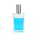 Custom Empty 100ml clear square refillable perfume oil glass spray bottle with sprayer